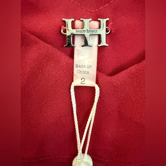 Haute Hippie Silk Chiffon Bibi Ruffled Slip Dress – Heart Red – Size 2 – NWT - Picture 5 of 9